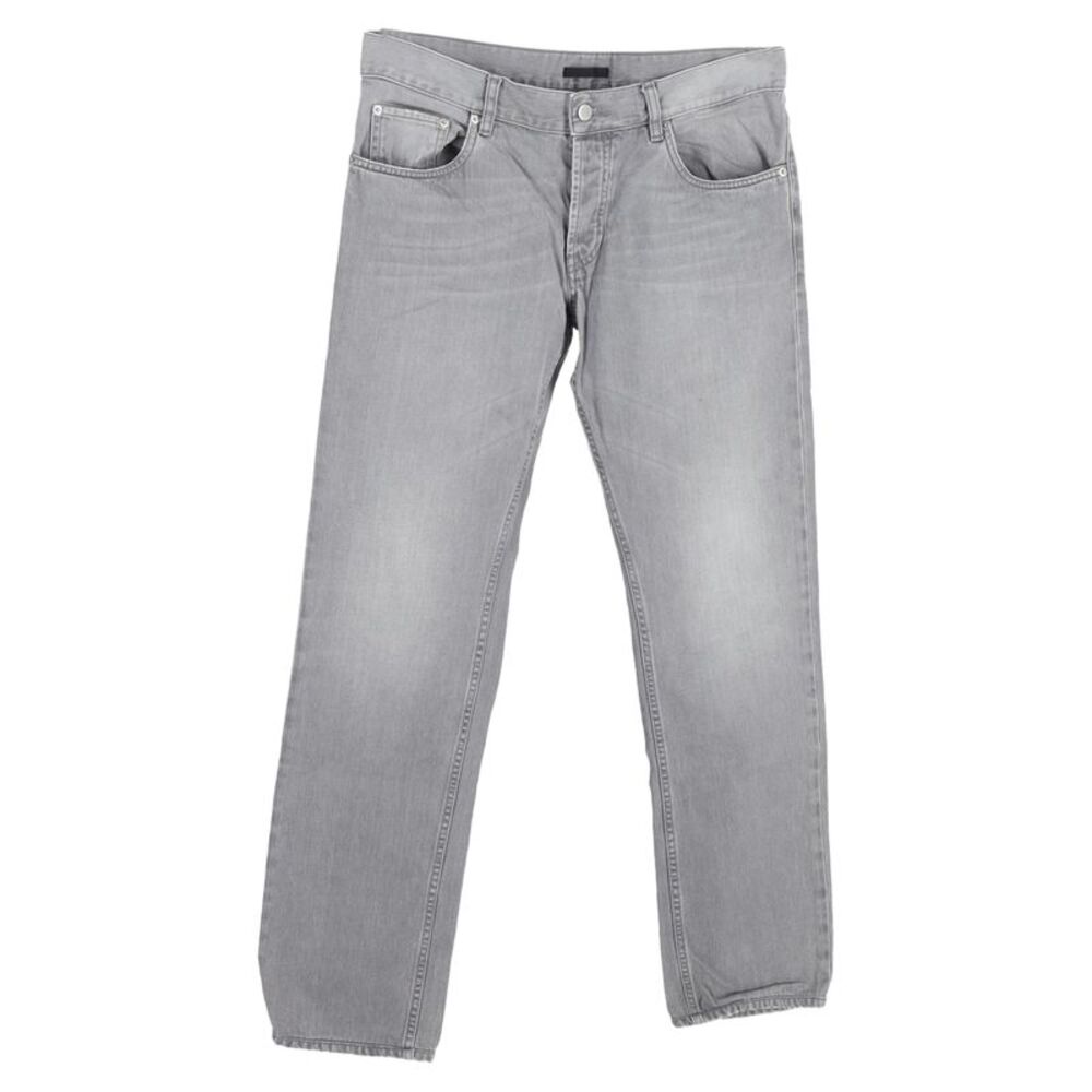 Prada Mid-Waist Straight-Leg Jeans in Grey Cotton Denim